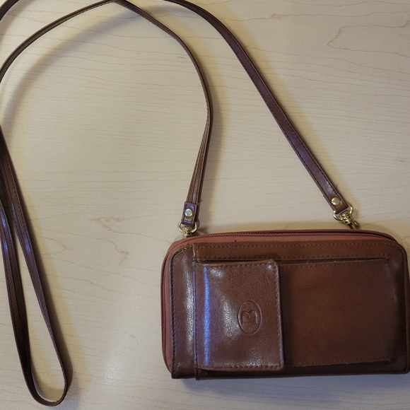 Minimalist crossbody bag, brown leather - Picture 8 of 8